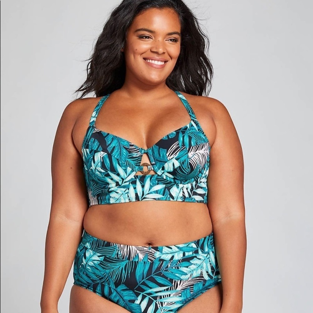 New! LB Cacique Tropical Swim Bathing Suit Bottom‎ 2X Lane Bryant